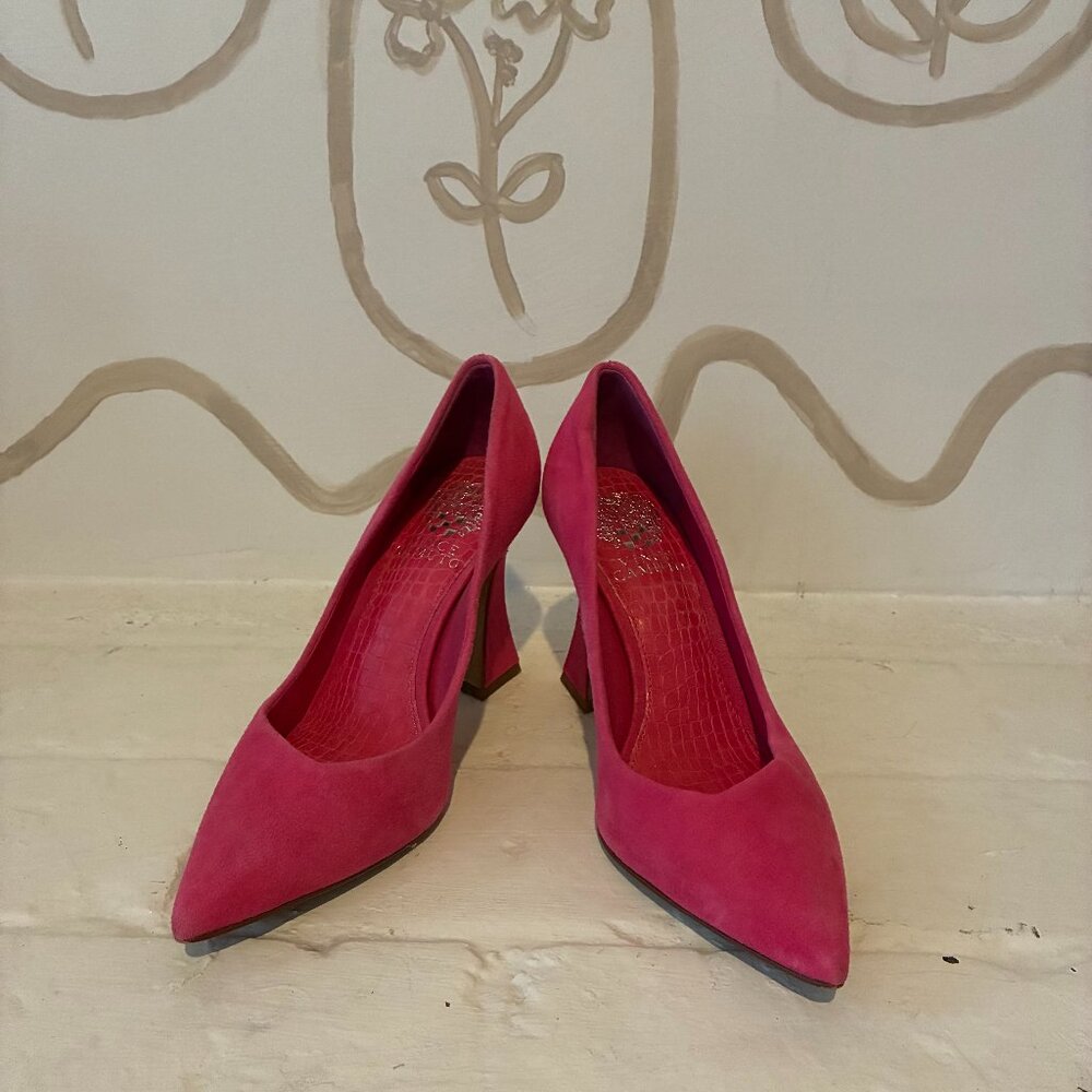 Hot Pink Suede Vince Camuto Pointed Heels